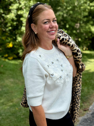Astrid Sequins & Flowers Pullover