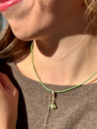 Leah Yard Fern Leather & Muse Charm Necklace