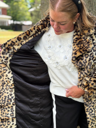 Lyla + Luxe Faux Fur Leopard Coat