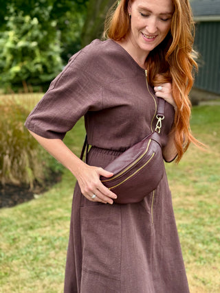 Mathilde Suzy Merlot Leather Crossbody