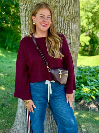 Mathilde Suzy Merlot Leather Crossbody
