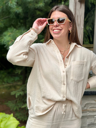 Gentle Fawn Sonia Button Down in Cream