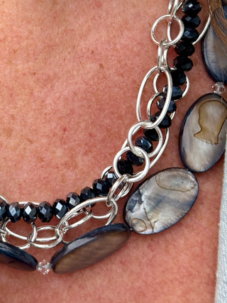 Lofttan Annette Navy/ Silver Necklace Combination