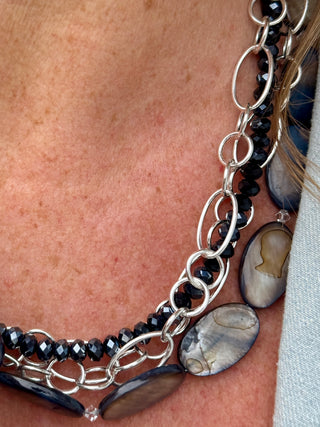 Lofttan Annette Navy/ Silver Necklace Combination
