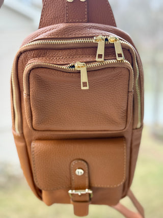 Mathilde Leather Camden Vertical Crossbody Bag