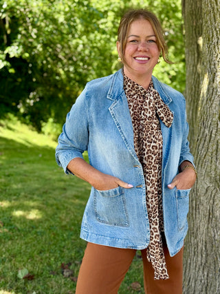 Yoga Denim Boyfriend Blazer