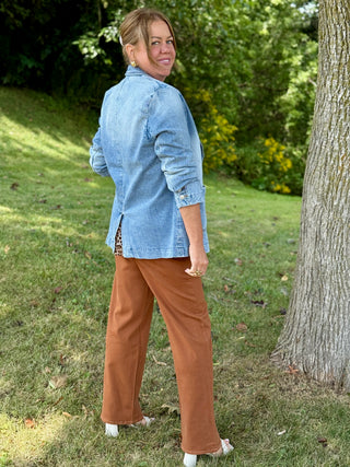 Yoga Denim Lily Wide Jean in Aurora Brown