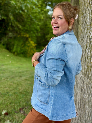 Yoga Denim Boyfriend Blazer