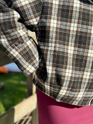 Brunette The Label Lightly Quilted Plaid Jacket