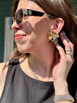 Pilgrim Gold Halen Flower Earrings