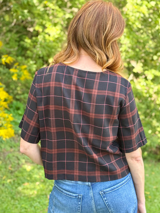 Chlo by Cokluch Soul Love Top in Burgundy Plaid