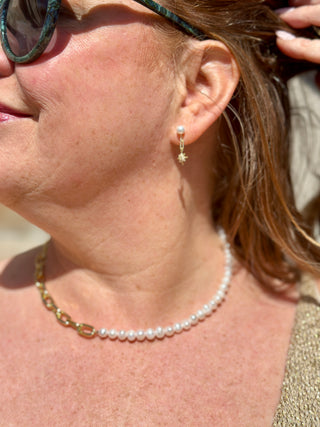 Pearl Edit: Pearl & Star Asymmetric Earrings