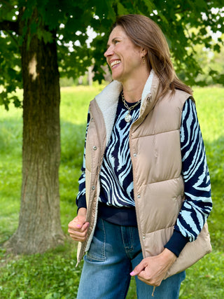 Slak Wanda Sweater in Blue Zebra