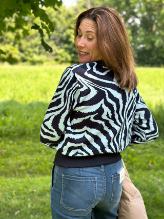 Slak Wanda Sweater in Blue Zebra