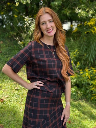 Chlo by Cokluch Soul Love Top in Burgundy Plaid