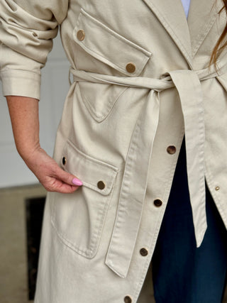 Brunette The Label Gold Button Trench