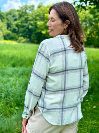 Hatley Lila Cream Plaid Button-Down