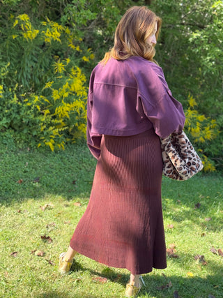 Paper Label Afiya Silk Rib Skirt