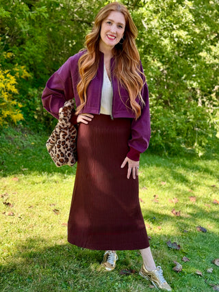 Paper Label Afiya Silk Rib Skirt
