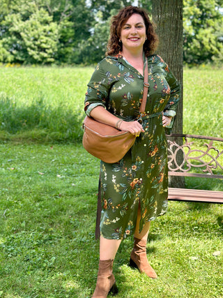 Astrid Green Garden Shirt Dress