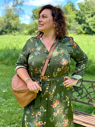 Astrid Green Garden Shirt Dress