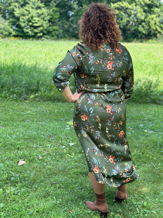 Astrid Green Garden Shirt Dress