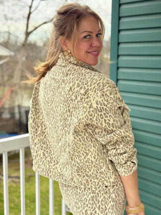 Yoga Denim Scarlett Leopard Jacket