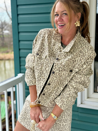 Yoga Denim Scarlett Leopard Jacket