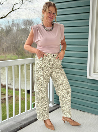 Yoga Denim "Cher" Malia Leopard Horseshoe Jean