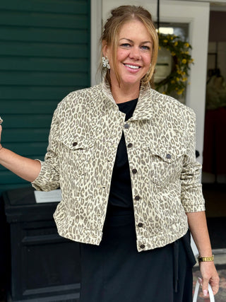 Yoga Denim Scarlett Leopard Jacket