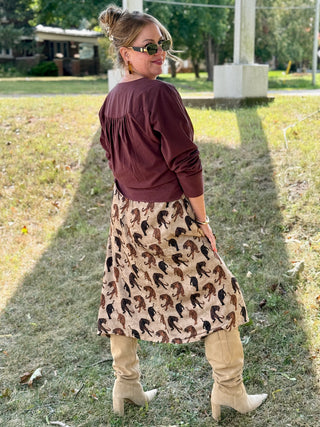 Hilary MacMillan Tiger Print Midi Dress
