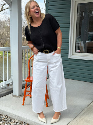 Yoga Denim "Madonna" Malia White Horseshoe Jean