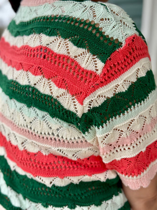 FRNCH Gelsomina Crochet Knit Tee