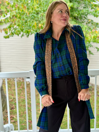 Lele de Baltzac Zoe Navy Tartan Blouse