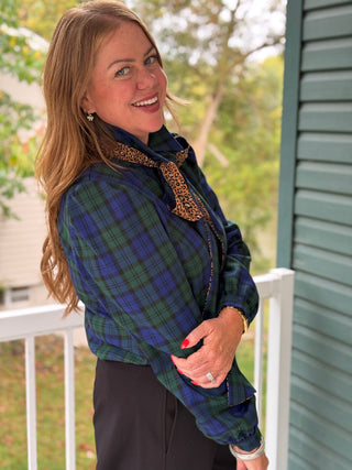 Lele de Baltzac Zoe Navy Tartan Blouse