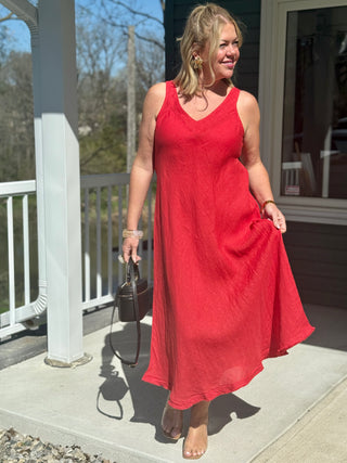 Astrid Linen Bias Dress