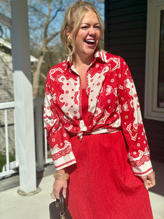 Astrid Red Scarf Yacht Shirt