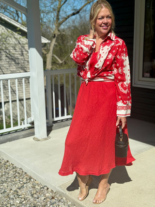 Astrid Red Scarf Yacht Shirt