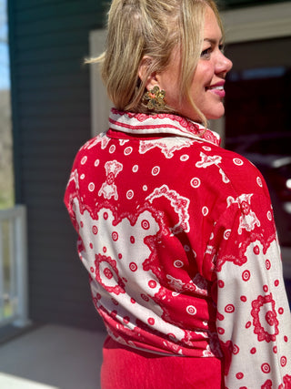 Astrid Red Scarf Yacht Shirt