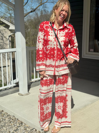 Astrid Red Scarf Yacht Pant