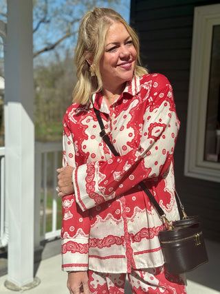 Astrid Red Scarf Yacht Shirt