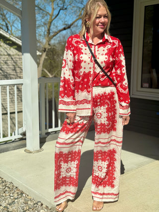 Astrid Red Scarf Yacht Pant