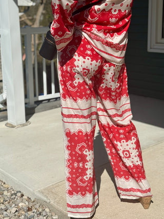 Astrid Red Scarf Yacht Pant