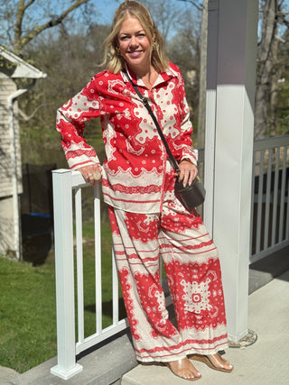 Astrid Red Scarf Yacht Pant