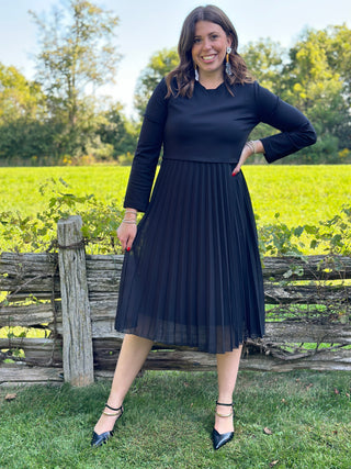 Pistache Knife Pleat Dress