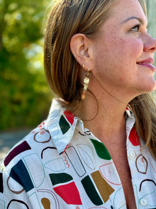 Pilgrim Sense Asymmetrical Semi Precious Earrings