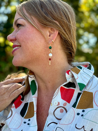 Pilgrim Sense Asymmetrical Semi Precious Earrings