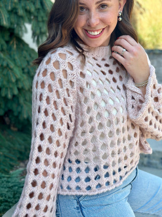 Astrid Dolly Knit Sweater in Light Pink