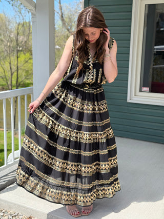 Aether Concept Golden Santorini Maxi Dress