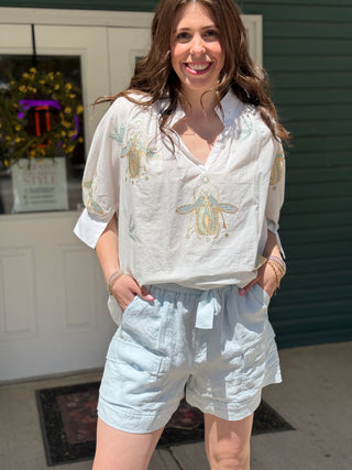 Melissa Nepton Spencer Shorts in Ice Blue